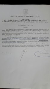 20160708_151258_resized Sprendimu, kurį pasirašė tuometis meras V. Jasiukevičius, prašymas buvo patenkintas.