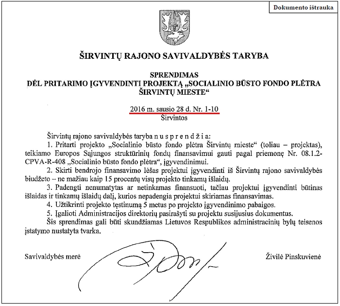 Dokumento ištrauka