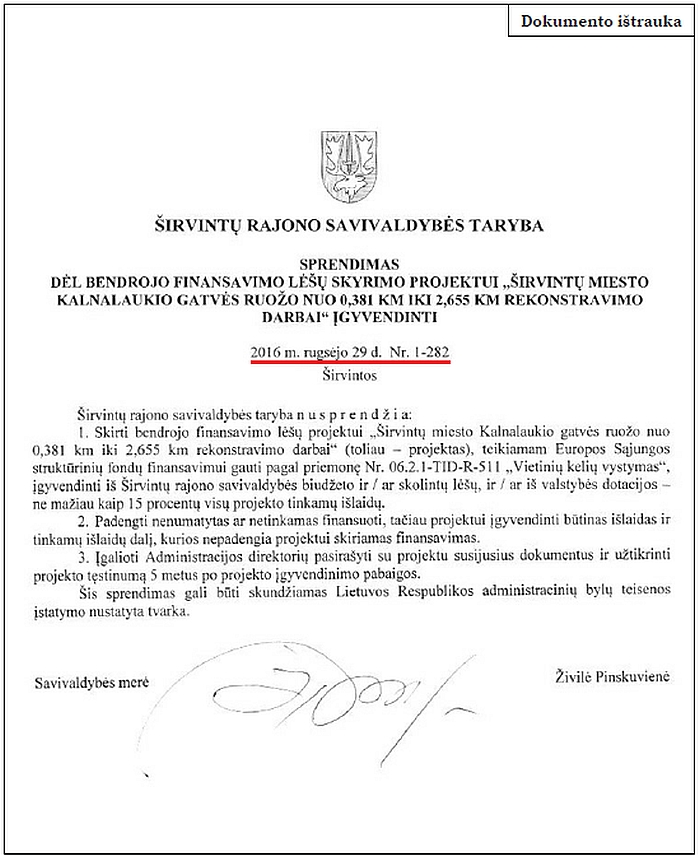 Dokumento ištrauka