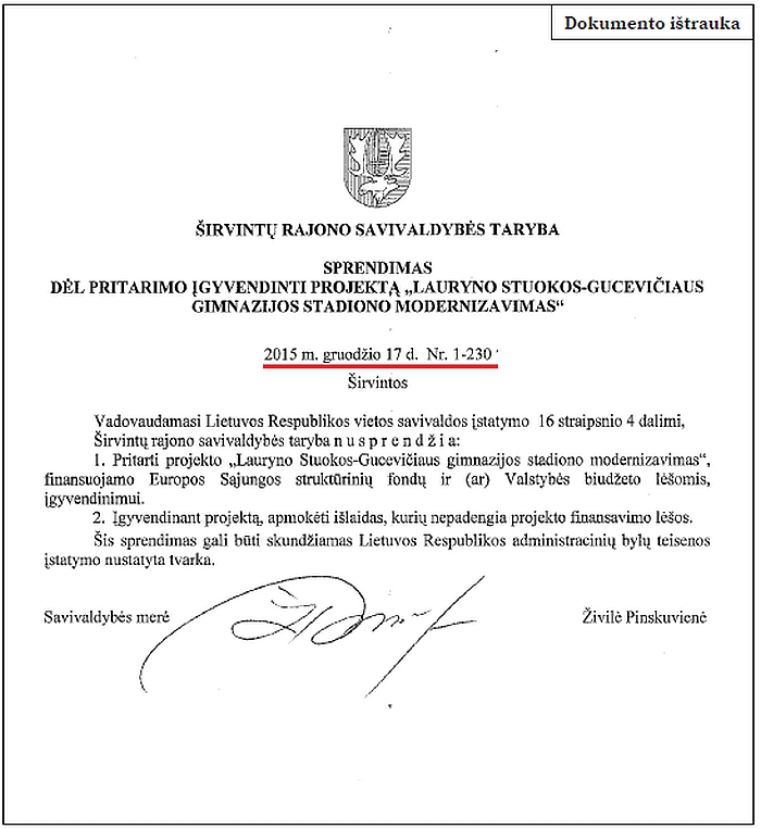 Dokumento ištrauka