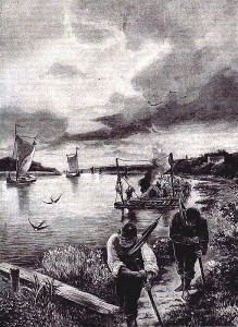 Dzimkai Nemunu tempia sielius. W. Jaeger'io pieš. (upese.lt)