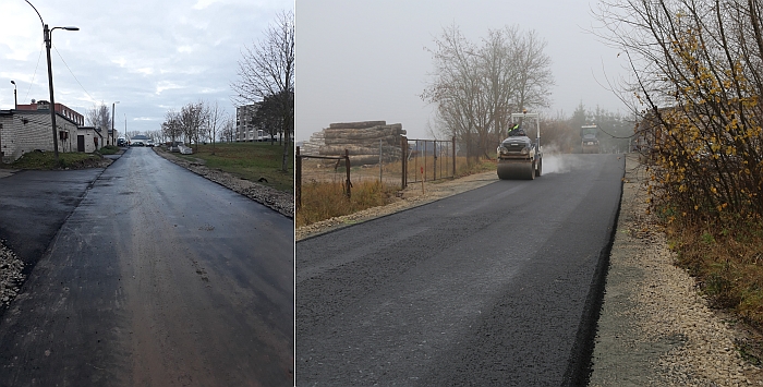 Išasfaltuoti privažiavimai prie garažų Upelio ir Plento gatvių rajonuose.