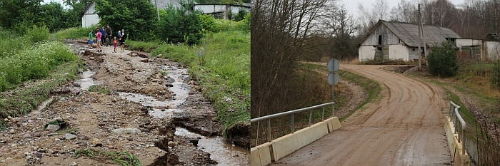 Liūčių suniokotas kelias jau atstatytas...